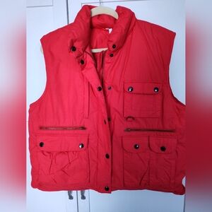 Men's Foxland Goose Down Vest Red Size Medium Unworn Top Quality Warm 8 Pockets